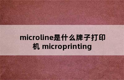 microline是什么牌子打印机 microprinting